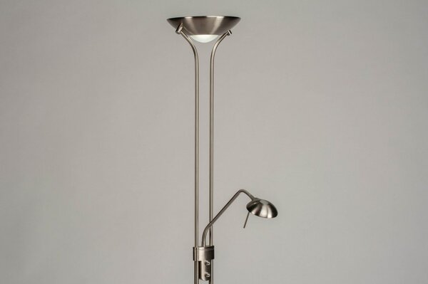 Stojací lampa se čtecí lampičkou a stmívačem Crayne Silver (LMD)