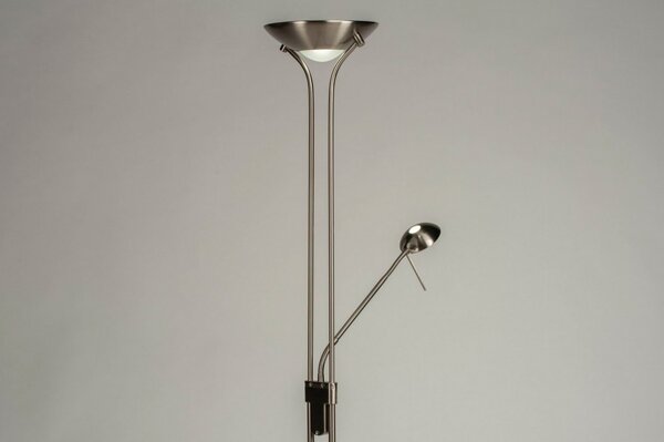 Stojací lampa se čtecí lampičkou a stmívačem Crayne Silver (LMD)