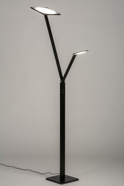 Stojací designová lampa se stmívačem Asymetrico Gene Black Quadra (LMD)