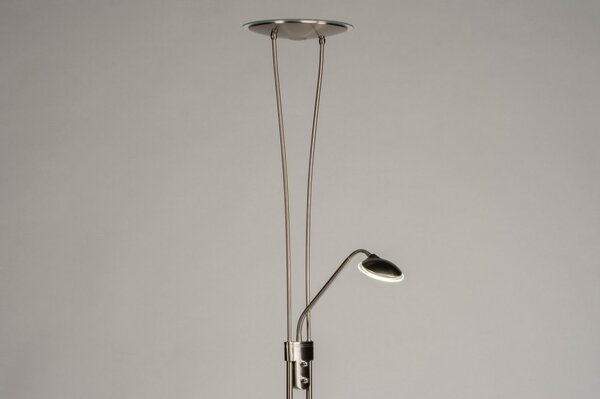 Stojací lampa se čtecí lampičkou a stmívačem Crayne Silver Viante (LMD)