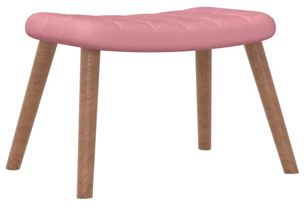 Houpací křeslo se stoličkou růžové samet 327758