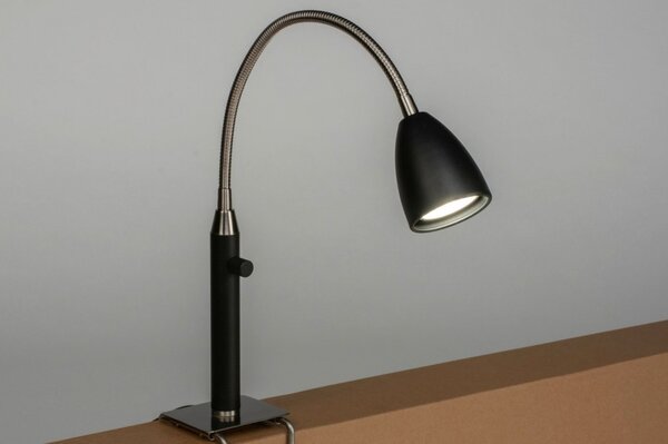 Stolní designová lampa s klipem Nicolette Black (LMD)