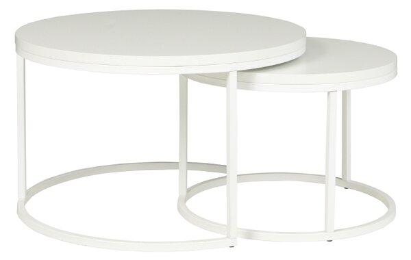 MARIDEX Sada dvou kulatých stolů, matná bílá