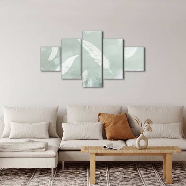 Obraz - Bílé peříčka (125x70 cm)
