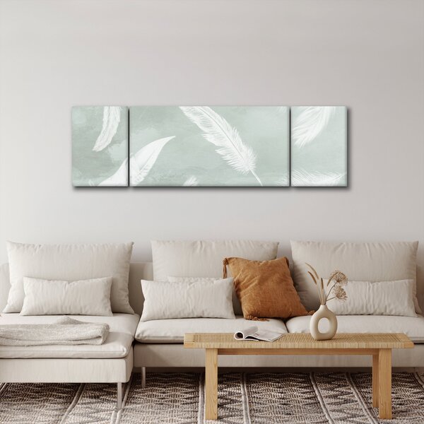 Obraz - Bílé peříčka (170x50 cm)