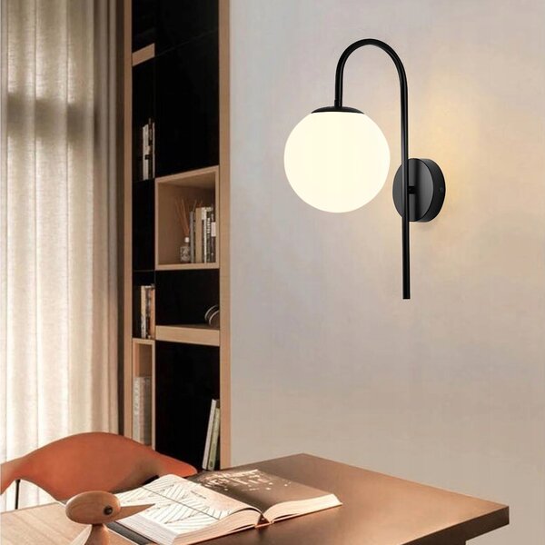 Nástěnné svítidlo černé minimalistické E27 moderní styl lampa - Toolight
