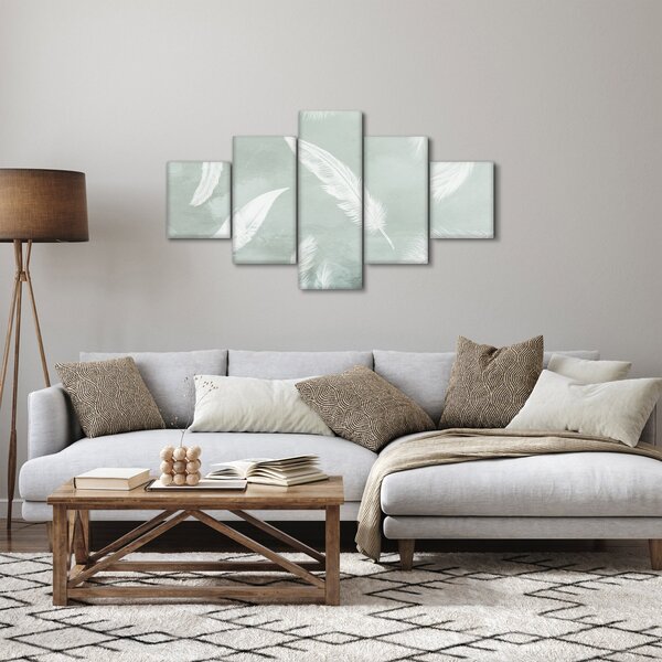 Obraz - Bílé peříčka (125x70 cm)