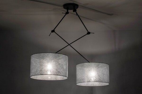 Závěsné designové svítidlo nad stůl Snap Light Duo Silver Look and Black (LMD)