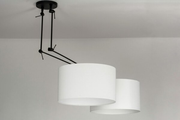 Závěsné designové bílé svítidlo nad stůl Snap Light Duo White and Black (LMD)