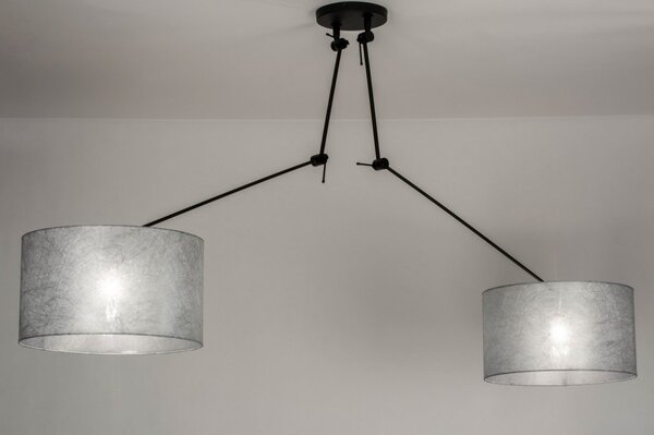 Závěsné designové svítidlo nad stůl Snap Light Duo Silver Look and Black (LMD)