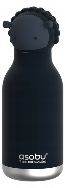 Dětská termohrnek Asobu Bestie Bottle 0,46 l - černá ovce