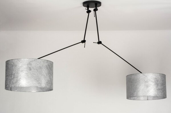 Závěsné designové svítidlo nad stůl Snap Light Duo Silver Look and Black (LMD)
