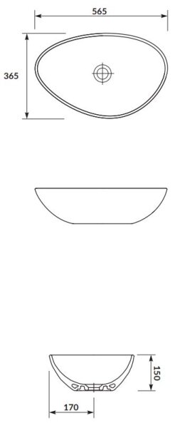 Cersanit K116-052 - Umyvadlo na desku MODUO 36,5x56,5 cm keramika/lesklá bílá