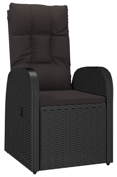 9dílný zahradní jídelní set s poduškami černý polyratan 3277638
