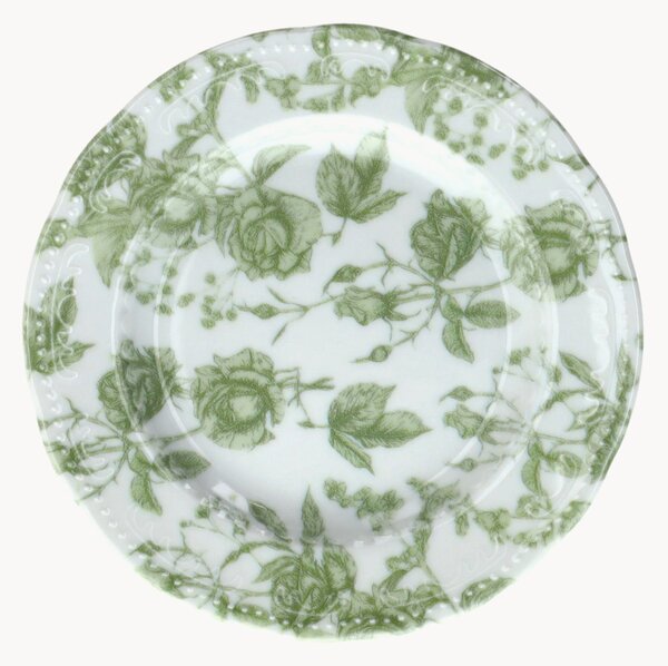 Sada dezertních talířů z porcelánu Wienna Green Roses, 6 dílů