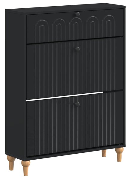 Skříň na obuv ALKMAAR 78 x 24 x 103 cm Kompozitní dřevo Černá