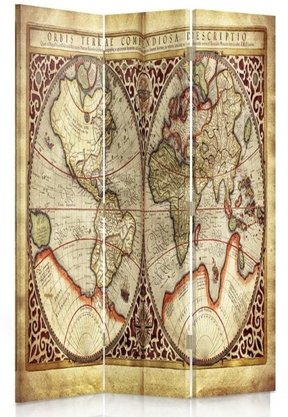 Paraván Stará mapa světa Rozměry: 110 x 170 cm, Provedení: Klasický paraván