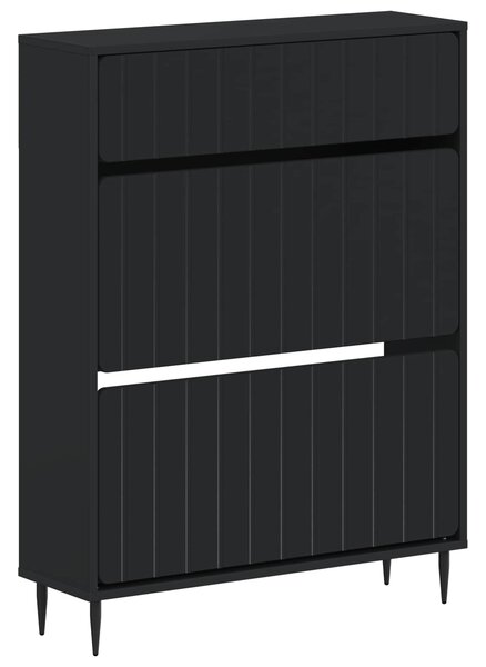 Skříň na obuv ZWOLLE 78 x 24 x 103 cm Kompozitní dřevo Černá