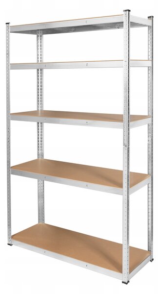 Kovový skladový regál 2v1 5 polic garážový 205 x 120 x 45 cm 875 kg Rebel