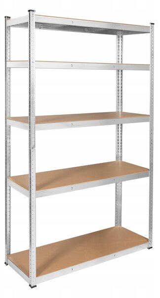 Kovový skladový regál 2v1 5 polic garážový 205 x 120 x 45 cm 875 kg Rebel