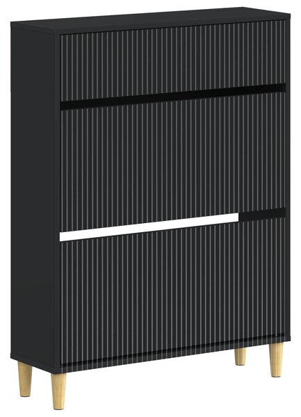 Skříň na obuv ARNHEM 78 x 24 x 103 cm Kompozitní dřevo Černá