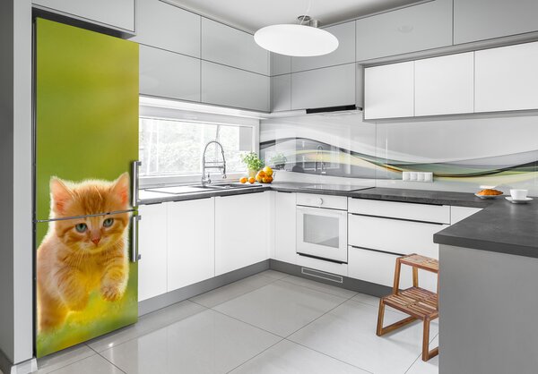 Nálepka fototapeta lednička Červená kočka FridgeStick-70x190-f-84856459