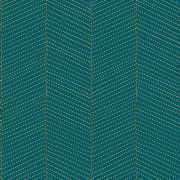 Tyrkysová vliesová tapeta s pruhy, proužky 139200, Art Deco, Esta
