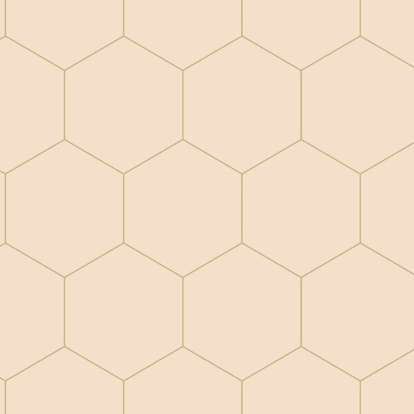 Béžová vliesová tapeta, geometrický vzor hexagony 139226, Art Deco, Esta