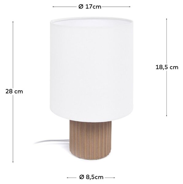 Bílá látková stolní lampa Kave Home Eshe