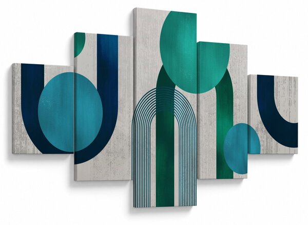 Obraz - Čáry a kruhové tvary (125x70 cm)
