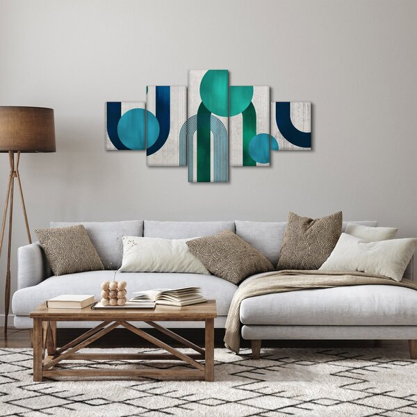 Obraz - Čáry a kruhové tvary (125x70 cm)