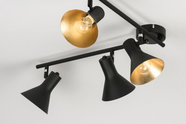 Stropní designové svítidlo do kuchyně Retro 60 Black and Gold IV (LMD)