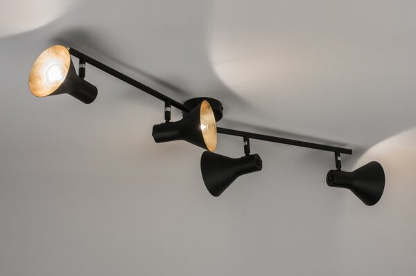 Stropní designové svítidlo do kuchyně Retro 60 Black and Gold IV (LMD)
