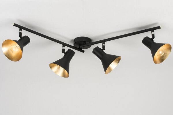 Stropní designové svítidlo do kuchyně Retro 60 Black and Gold IV (LMD)