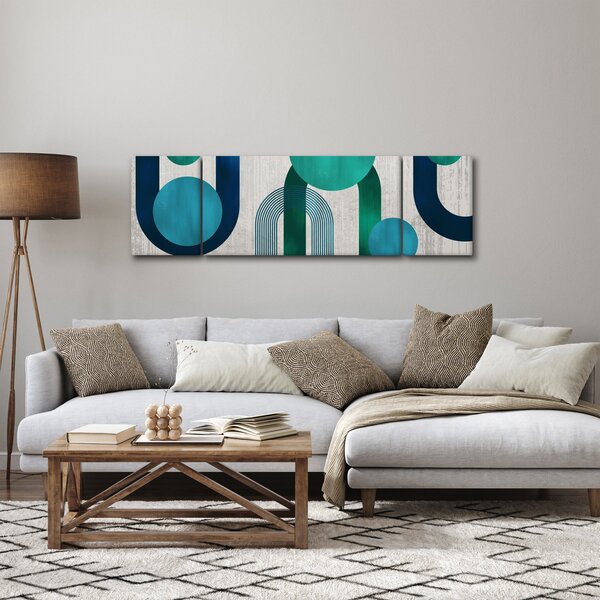 Obraz - Čáry a kruhové tvary (170x50 cm)