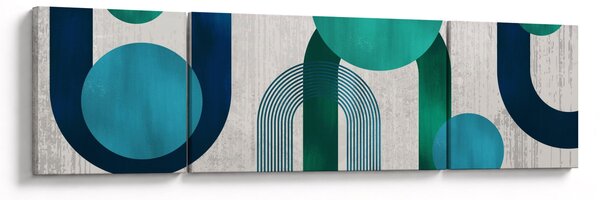 Obraz - Čáry a kruhové tvary (170x50 cm)