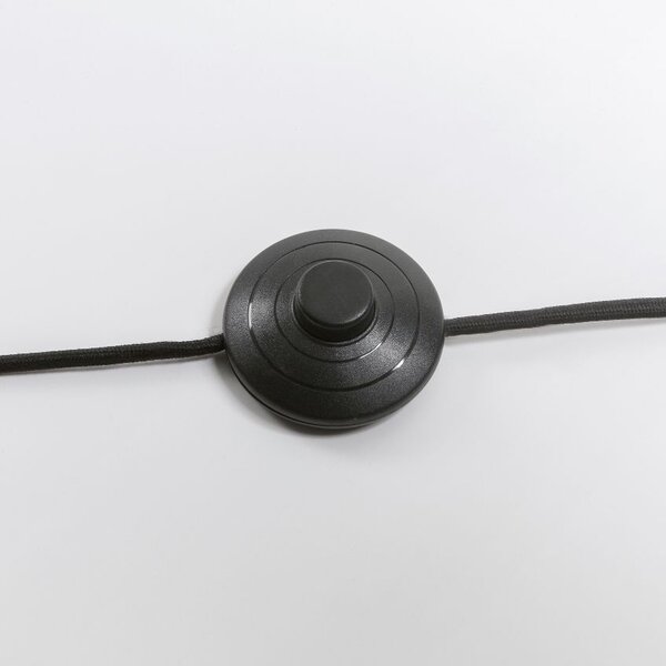 Černá látková stojací lampa Kave Home Ikia 157 cm