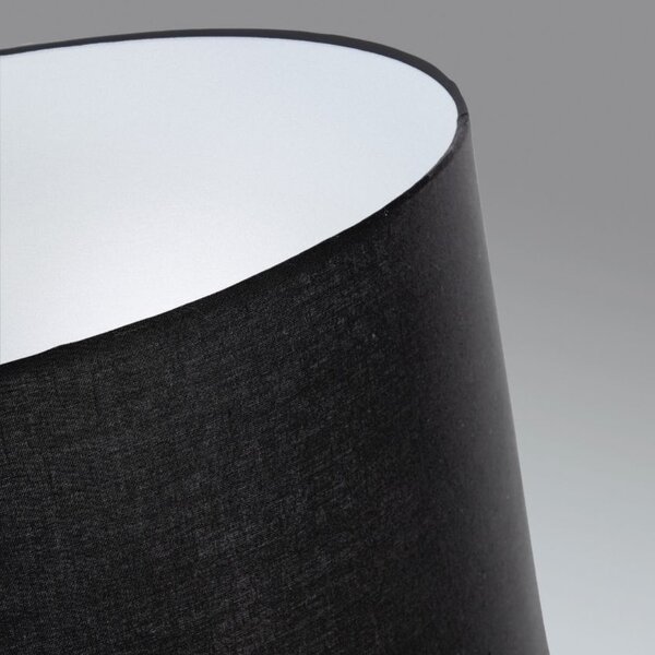 Černá látková stojací lampa Kave Home Ikia 157 cm
