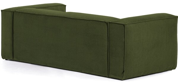 Kave Home Zelená manšestrová pohovka Blok 210 cm