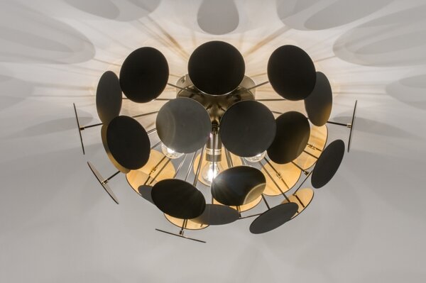 Stropní designové svítidlo do obýváku Toscana Nero and Gold (LMD)