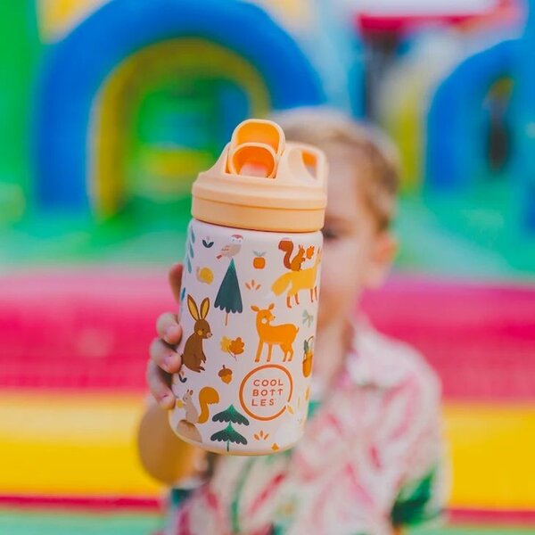 Dětská nerezová termoláhev COOL BOTTLES Kiddie Woodland Buddies, 350 ml
