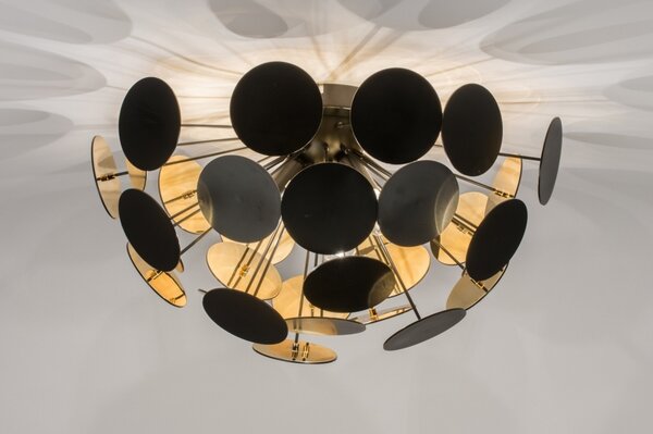 Stropní designové svítidlo do obýváku Toscana Nero and Gold (LMD)