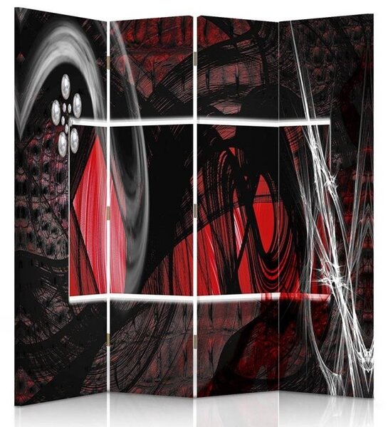 Paraván Červená expresivní abstrakce Rozměry: 145 x 170 cm, Provedení: Klasický paraván