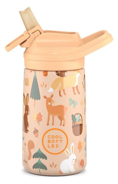 Dětská nerezová termoláhev COOL BOTTLES Kiddie Woodland Buddies, 350 ml