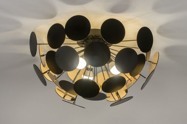Stropní designové svítidlo do obýváku Toscana Nero and Gold (LMD)