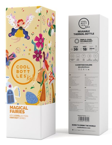 Dětská nerezová termoláhev COOL BOTTLES Kids Magical Fairies, 350 ml