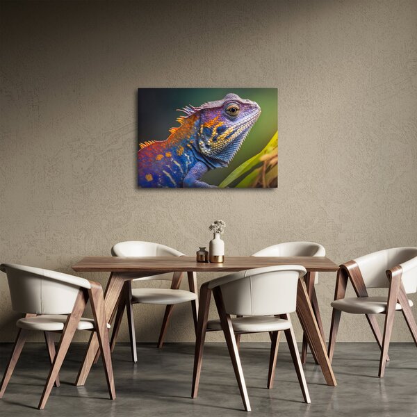 Obraz - Zbarvený leguán (70x50 cm)