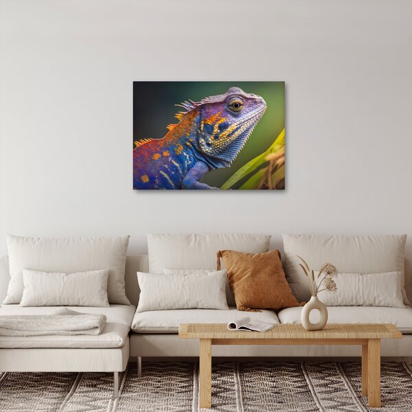 Obraz - Zbarvený leguán (70x50 cm)