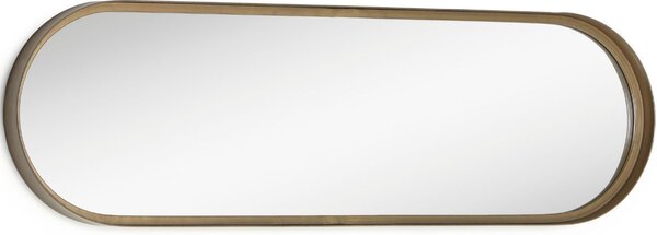 Zlaté kovové závěsné zrcadlo Kave Home Tiare 31 x 101 cm