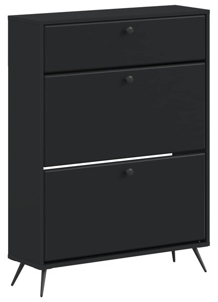 Skříň na obuv BREDA 78 x 24 x 103 cm Kompozitní dřevo Černá